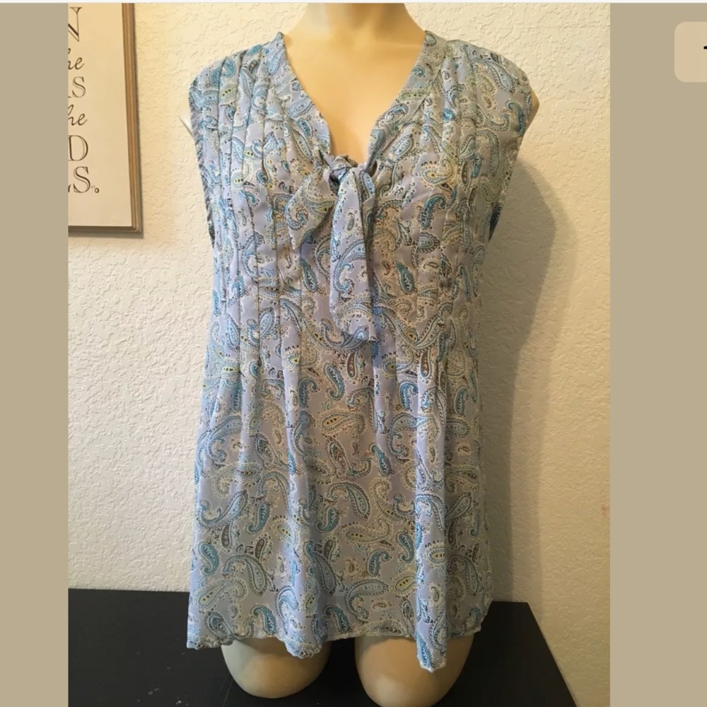 Finn Wright Manson Sleeveless Sheer Blouse SZ S